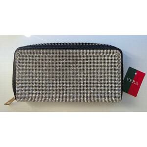 Vera Women's Rhinestone Bling Zip Around Wallet NWOT
